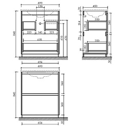 Sancos Тумба с раковиной Libra Floor 70 дуб галифакс натуральный раковина Element 71 CN7007 – фотография-5