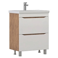 Vigo Тумба с раковиной Grani 70 напольная белая/дуб золотой