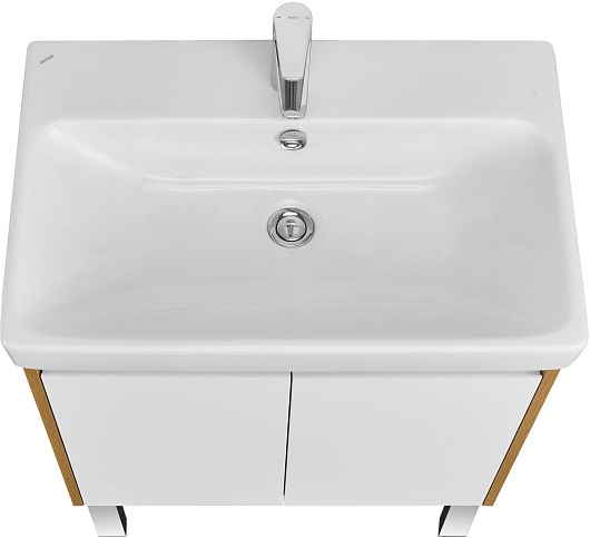 Акватон Тумба с раковиной Сканди Doors 70 белая/дуб рустикальный – картинка-3