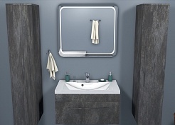 Какса-а Пенал для ванной Кристалл 30 серый – фотография-4