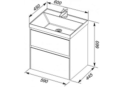 Aquanet Тумба с раковиной Гласс 60 – фотография-13