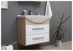 Aquanet Тумба с раковиной Остин 85 белая/дуб сонома – фотография-7