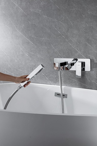 Allen Brau Смеситель для ванны с душем Infinity 5.21007-00 (с внутренней частью) хром – картинка-9