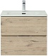 Aquanet Тумба с раковиной Алвита New 60 2 ящика подвесная дуб веллингтон белый – фотография-9