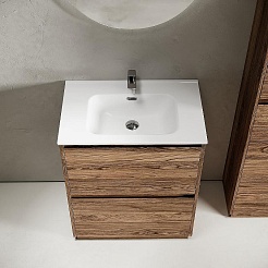 Sancos Тумба с раковиной Libra Floor 70 дуб чарльстон раковина Element 71 CN7007 – фотография-2