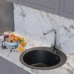 Mixline Мойка кухонная ML-GM11 ультра-черная – фотография-4