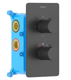 Aquatek Термостатический смеситель для ванны с душем Европа AQ1393MB матовый черный – фотография-1