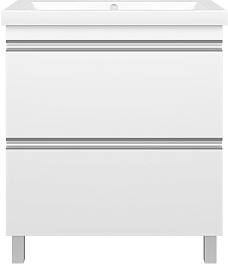 Misty Тумба с раковиной Ингрид 75 белая – фотография-1