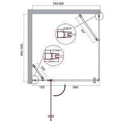 BelBagno Душевой уголок Etna 80/100 ETNA-AH-12-80/100-C-Cr стекло прозрачное – фотография-8