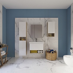 Dreja Тумба для умывальника Perfecto 70 подвесная, дуб эврика/белый – фотография-7