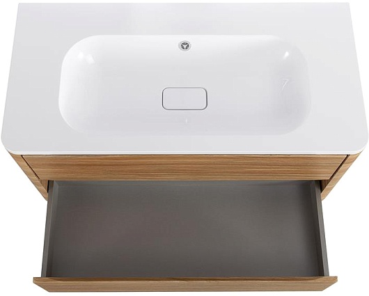 Cezares Тумба с раковиной без отверстия под смеситель Relax 100 подвесная дуб карамельный – фотография-6