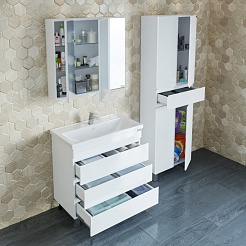 СанТа Тумба с раковиной Марс 80 напольная – фотография-6