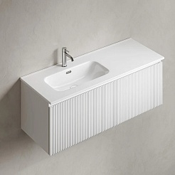 Sancos Тумба с раковиной Snob R 1.0 120 L bianco раковина Element 121 чаша слева CN7006L – фотография-2