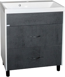 Mixline Тумба с раковиной Сура 60 белая/графит – фотография-1