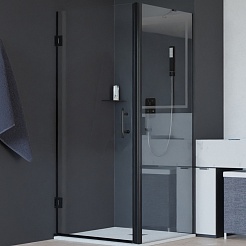 RGW Душевой уголок Hotel HO-045B (HO-011B + Z-050-2B + O-204B) 70x120 профиль черный стекло прозрачное – фотография-1