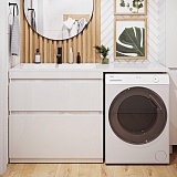 Vivon Тумба с раковиной под стиральную машину Donna 150L 2 ящика напольная белый глянец