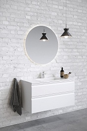 Aquatek Тумба с раковиной Вега 100 подвесная матовая белая – фотография-4