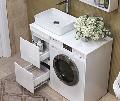 Vigo Мебель для ванной Urban 400-0-2 под стиральную машину белая – фотография-9