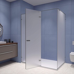 RGW Душевой уголок Stilvoll SV-040Gr 100x90 профиль серый стекло матовое сатинат – фотография-3