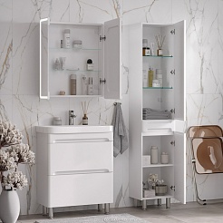 Equil Шкаф пенал Nice 40 напольный белый – фотография-5