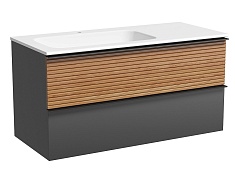 Sancos Тумба с раковиной Delta 100 L дуб красный/графит раковина Grace 101 L CN7014
