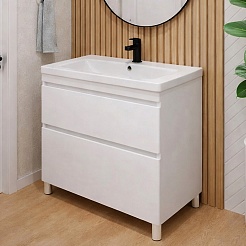 Vivon Тумба с раковиной Atwood 80 напольная белая матовая – фотография-2