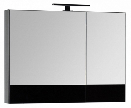 Aquanet Зеркальный шкаф "Верона 90" камерино черный – картинка-3