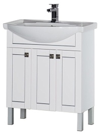 Aquanet Тумба с раковиной "Честер 75" белый/серебро – фотография-7