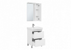 Aquanet Тумба с раковиной Гретта 60 new 2 ящика белый – фотография-3