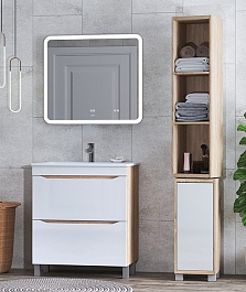 Vigo Мебель для ванной Grani 600-0-2 белая/дуб сонома – фотография-2