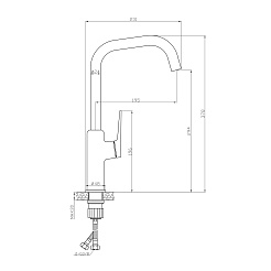 Tokito Смеситель для кухни KIN брашированное золото TOK-KIN-1013 – фотография-10