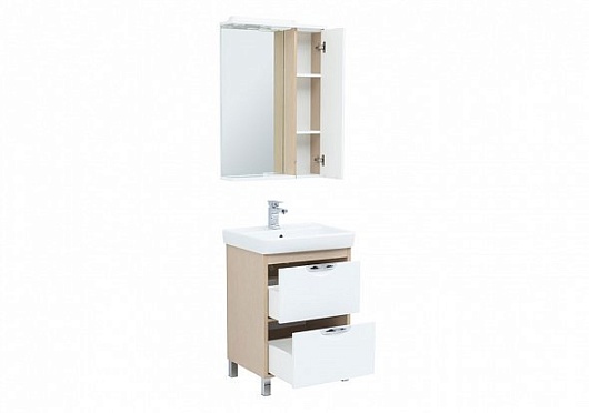 Aquanet Комплект мебели Гретта 60 new 2 ящика, светлый дуб – фотография-4