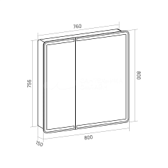 Equil Зеркальный шкаф Soldi 80 белый софт – фотография-4