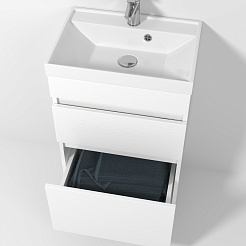 Водолей Тумба с раковиной Бест 50 белая – фотография-7