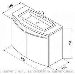 De Aqua Мебель для ванной Токката 90, зеркало Экстра EXT 90 P – фотография-7