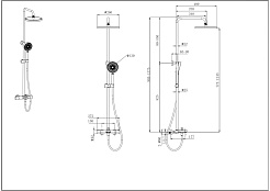 Aquatek Душевая стойка AQ2043CR с термостатом, хром – фотография-5