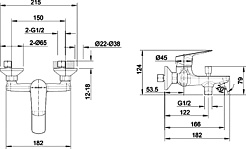 Bravat Смеситель для вынны с душем Rhein F6429564CP-01-ENG – фотография-2