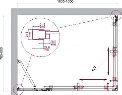 BelBagno Душевой уголок Luce 105/80 LUCE-AH-21-105/80-C-Cr профиль хром стекло прозрачное – фотография-6