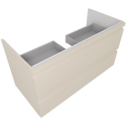 Aquatek Тумба с раковиной Вега 100 подвесная капучино светлый – фотография-3