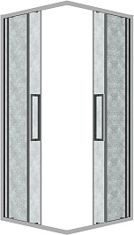 Grossman  Душевой уголок Cosmo 90x90x195 профиль хром стекло шиншилла – фотография-2