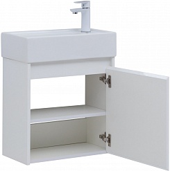 Aquanet Мебель для ванной Nova Lite 50 подвесная белая глянцевая – фотография-9
