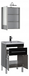 Aquanet Мебель для ванной "Верона 58" черная напольная (230309) – фотография-8