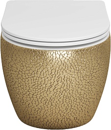 Grossman Унитаз подвесной Color GR-4411GWLS золото с текстурой крокодила – фотография-2