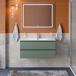 BelBagno Тумба с раковиной Kraft 100 подвесная Еловый матовый с раковиной BB-8099-100 – фотография-11