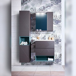 Бриклаер Мебель для ванной Кристалл 60 со шкафчиком – фотография-3