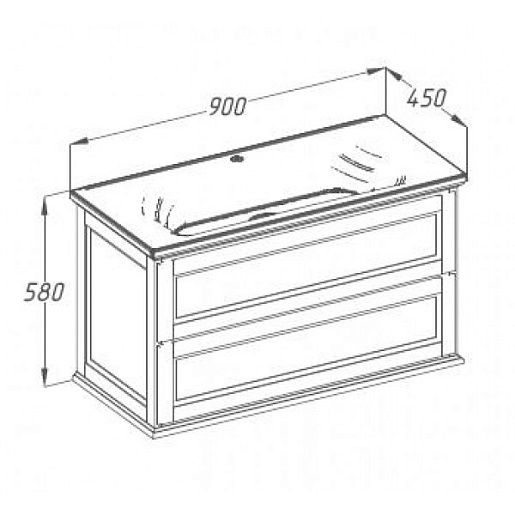 Opadiris Тумба с раковиной Гарда 90 бьянко – фотография-4