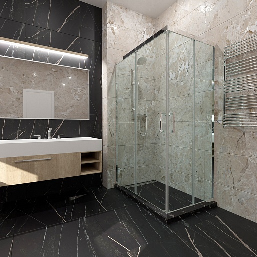 Triton Душевой уголок Фикс-Хром 120х80 стекло прозрачное профиль хром – картинка-5