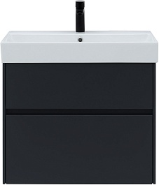 Aquanet Тумба под раковину Бруклин 70 подвесная черная матовая – фотография-4