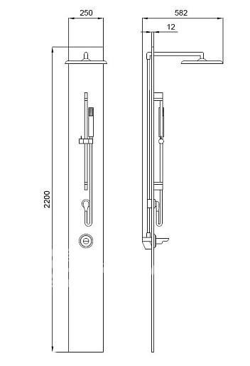 Kolpa San Душевая панель MINIMALIST 3F Platinum – картинка-3