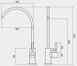 Hoffger Кран для питьевой воды 003 Black – фотография-2